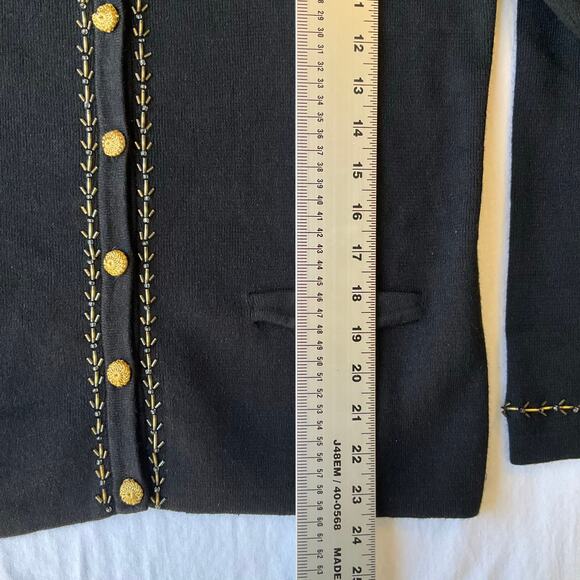 Designers Originals Women Long Sleeve Button Down Knit Cardigan size M, Black - Picture 4 of 8